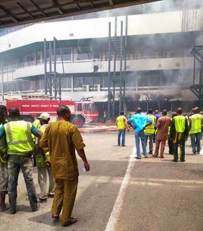 Photo from the smoke incident at MMIA Lagos this afternoon
